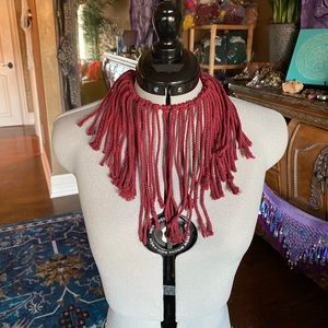 Maroon Handmade Macrame Accessory